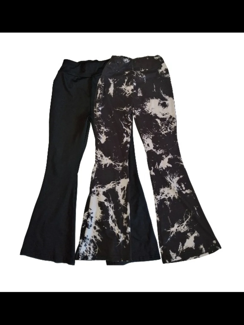 2 Pair Of KIDS Flare Leggings Set Tie Dye /Solid Black Size 7/8